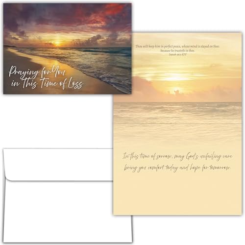 KJV Harmony Ocean Sunset Sympathy Card, 1 Count - color: Harmony