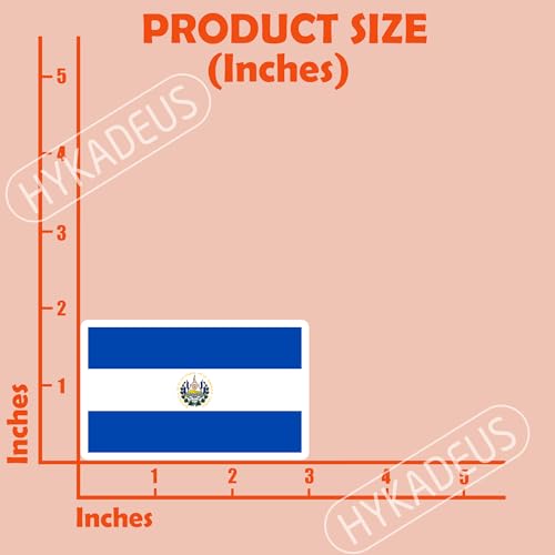 (3Pcs) El Salvador Flag Stickers – Salvadoran National Flag Vinyl Decals - color: El Salvador