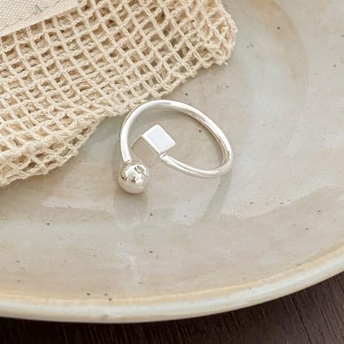 Handmade Rings 925 Sterling Silver Band Ring Adjustable Open Knuckle Rings Thumb Ring Statement Rings for Women Minimalist Jewelry - color: Pattern 7