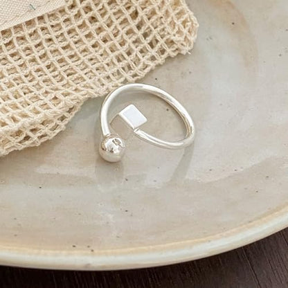 Handmade Rings 925 Sterling Silver Band Ring Adjustable Open Knuckle Rings Thumb Ring Statement Rings for Women Minimalist Jewelry - color: Pattern 7