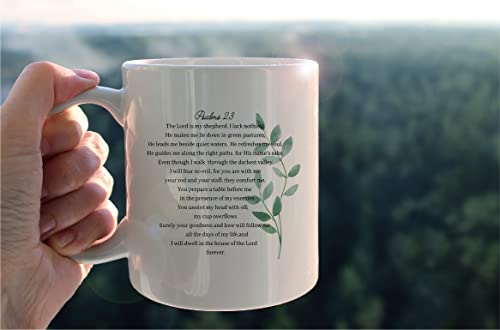 kunlisa Christian Mugs Cup,PSALM 23 The Lord is My Shepherd Bible Verses Ceramic Mug-11oz Coffee Milk Tea Mug Cup,Christian Faith Mugs,Gifts for Christian Women Men Teens Girls Boys - color: Bible2