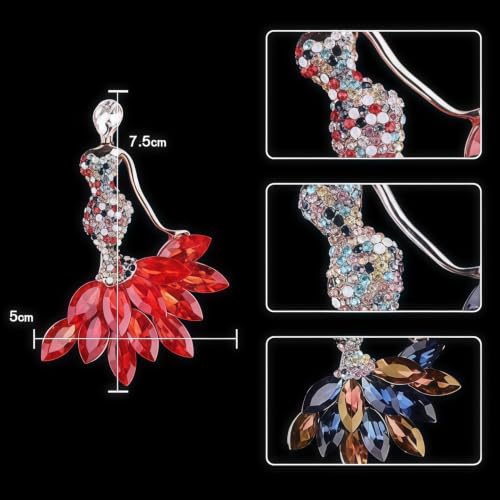 Cameo Brooch Vintage Silver Tone Lady Portrait Brooch Pins for Women Victorian Jewelry Crystal Rhinestone Brooches for Hat Scarf Collar Lapel Handbags Shawls for Christmas - color: Ballet Dancer Brooch-2 Pack