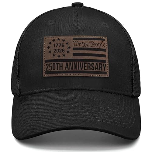 250th Anniversary USA Hat,Adjustable Embroidered Patriotic Baseball Cap,250 Year American Anniversary Merchandise for Unisex - color: R