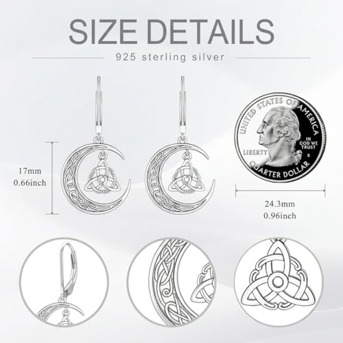 Dorunmo 925 Sterling Silver Mustard Seeds Dangle Earrings for Women Mountains Earrings Hypoallergenic Christmas Jewelry Gifts for Women - style: Witch Knot-04