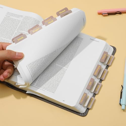Mr. Pen- Laminated Bible Tabs, 75 pcs, Easy-to-Read & Apply - color: Mystic Forest