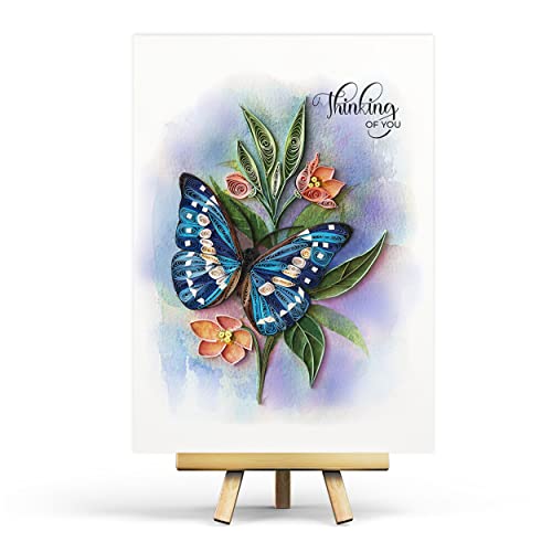 Thinking of You Butterfly Card, 5in x 7in, Blank Inside, Envelope Included, Perfect for Birthdays, Thank You, Anniversaries - color: Butterfly Thinking Of You