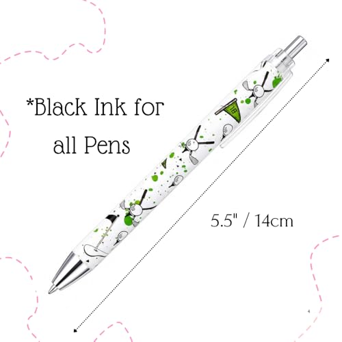 8PC Golf Golfing Pens Black Gel Ink For Themed Party Decorations Tournament Prizes Decorative Stationery Office Supplies Desk Accessories Set Souvenirs Gifts With Funny Cool Sayings For Men Coworkers - style: Golf