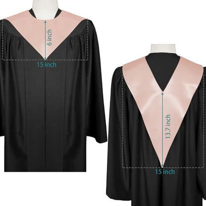 Premium Choir V Stole - Solid Color - Satin - Unisex - color: Pink