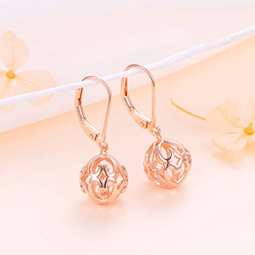 S925 Sterling Silver Heart Dangle Drop Earrings for Women Jewelry Gift - style: Heart Drop Rose
