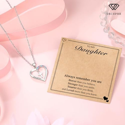 Cross Necklace for Girls- Child of God Gifts for Girls Jewelry - style: Daughter