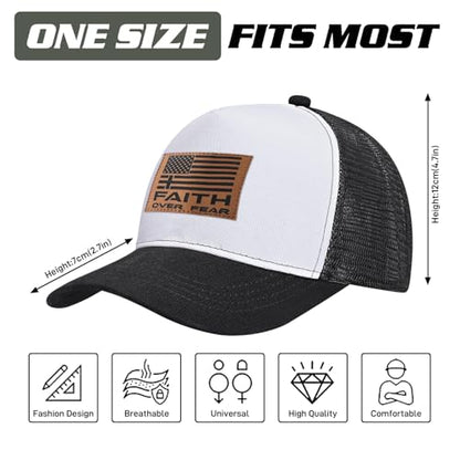 Christian Hats for Men Women, Faith Over Fear Hat - color: Black White