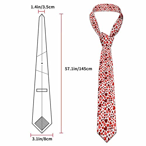 Men's Ties Novelty Tie Necktie for Men Teen Boys Multicolor Tie Party Holiday Thanksgiving Christmas - color: Red Heart