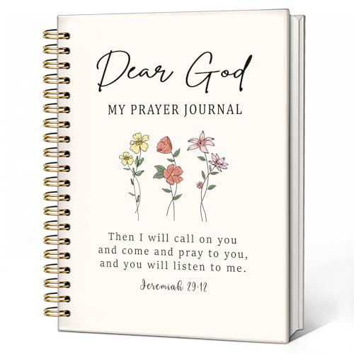 Christian Floral Notebook Journal, Jeremiah 29:11 Prayer Journal for Women, Bible Notebooks for Note Taking, Religious Scripture Hardcover Spiral Notebooks 5.5x8.3 - color: Jeremiah 29:11-dear God, My Prayer Journal