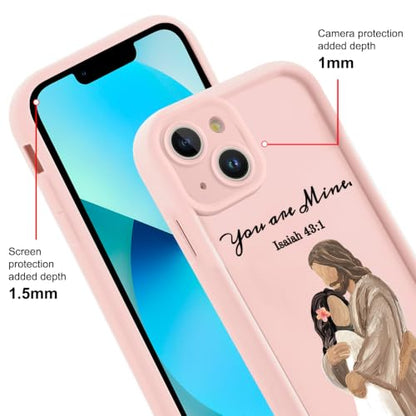 for iPhone 15 Pro Max 6.7'' Cute Bible Verse Hug Phone Case - color: Pink-You Are Mine, size: iPhone 15 Pro Max