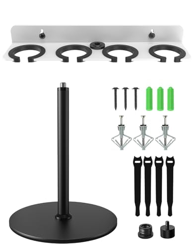 4-Slot Multi Microphone Holder + Desktop Microphone Stand
