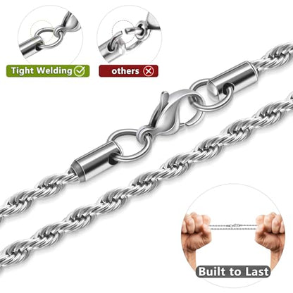 Romass 2Pcs Cross Necklace for Men Boys, Bible Verse Stainless Steel Silver Black American Flag Chains for Men Pendant Jewelry Box - style: Philippians 4:13