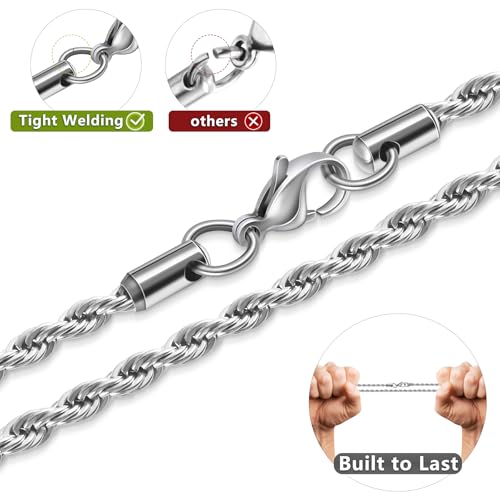 Romass 2Pcs Cross Necklace for Men Boys, Bible Verse Stainless Steel Silver Black American Flag Chains for Men Pendant Jewelry Box - style: Joshua 1:9