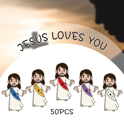 Liliaafar 50 Pcs Jesus Pins Bulk Christian Lapel Pins Sunday School Gifts