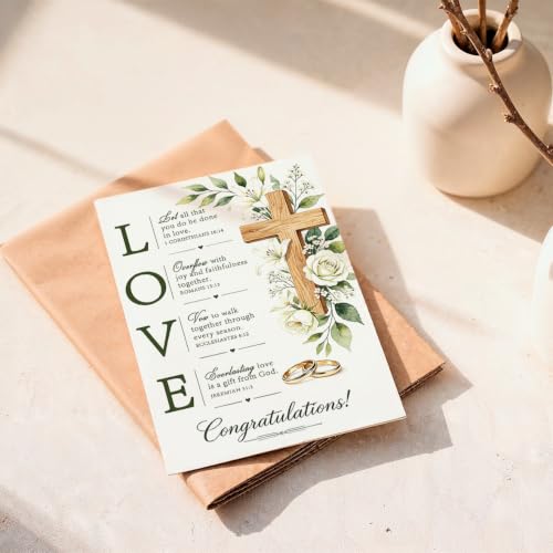 fancu Christian Wedding Card Gift for Bride Groom Religious Congratulations - color: ZC-059