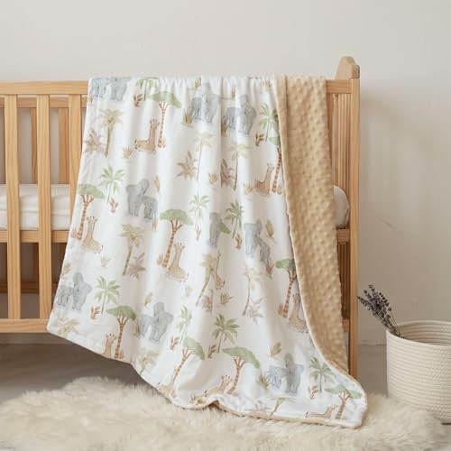 Fleece Baby Blankets for Girls & Boys, Infant Toddler Blanket - color: Light Brown Elephant