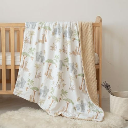 Fleece Baby Blankets for Girls & Boys, Infant Toddler Blanket - color: Light Brown Elephant