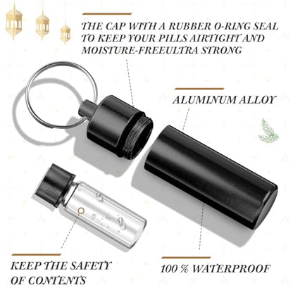 Tandefio 10 Sets Anointing Oil Bottle Keychain Vial for Baptism, Black - color: Black