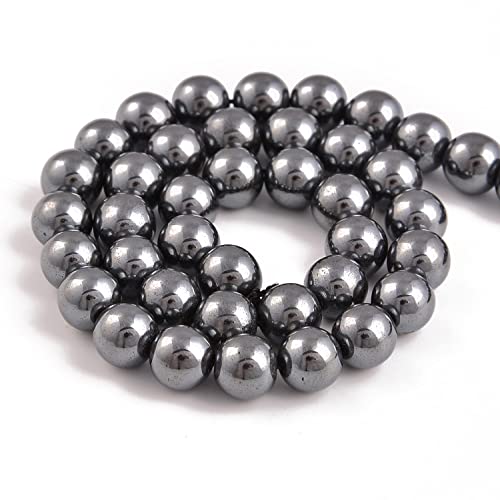 60pcs 6mm Natural Black Hematite Gemstone Round Spacer Loose Stone Beads for Jewelry Making 15.5“ 1 Strand (Black Hematite, 6mm 60 Beads) - color: Black Hematite, size: 6mm 60Beads