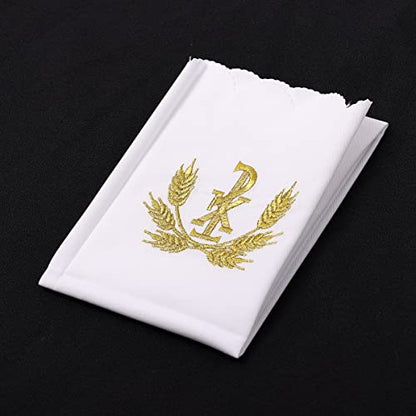 BLESSUME Church Mass Altar Cloth Purificator Cloth Cross Embroidery (White 5) - color: White 5