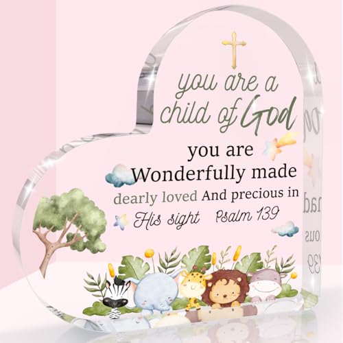 Christian Baptism Gifts for Girls Boys, Inspirational Godchild Decor - color: Baptism Gift