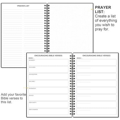Heveboik Bible Study Journal/Notebook – Church Notes Notebook – Note Taking & Journaling Kit, 5.8" x 8.5", Black - color: Black