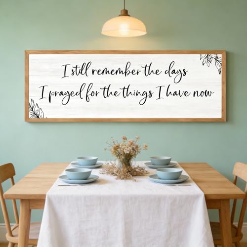 Foutcheou I Still Remember the Days I Prayed Sign Wall Art, 40"×15", Wood - color: I Still Remember the Days I Prayed Wood, size: 40"L x 15"W