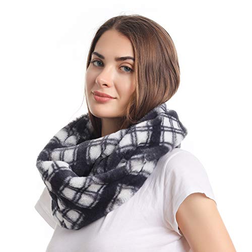 LA CARRIE Womens Leopard Print Infinity Scarf Loop Circle Neck Warmer - color: Black Plaid