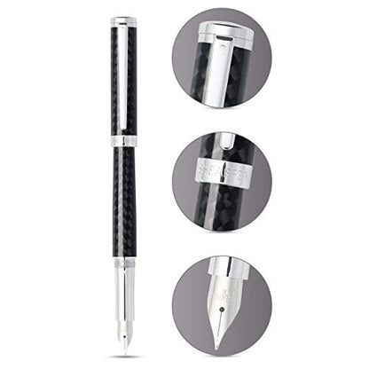 Sheaffer Intensity Carbon Fiber Fountain Pen with Chrome-Plated Trim and Fine Nib - color: Carbon Fiber, style: Fountain Pen, Fine Nib