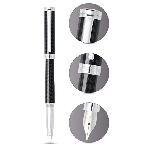 Sheaffer Intensity Carbon Fiber Fountain Pen with Chrome-Plated Trim and Fine Nib - color: Carbon Fiber, style: Fountain Pen, Fine Nib