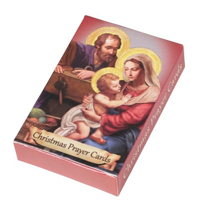 Needzo Christmas Prayer Cards, Holy Family and Nativity Scene Images with Prayers on the Back, Assortment Bible Scriptures, 54 Cards Per Pack (Set of 3)