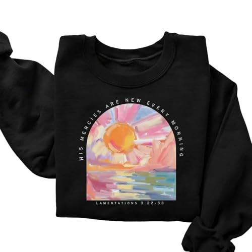 Christian Sweatshirts for Women Jesus Religious Faith Tops - color: Black, size: Medium