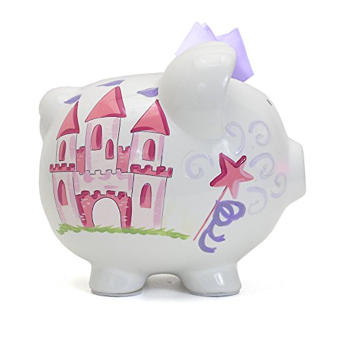 Child to Cherish Ceramic Piggy Bank for Girls, Magic Fairy Castle - color: Magic Fairy Castle