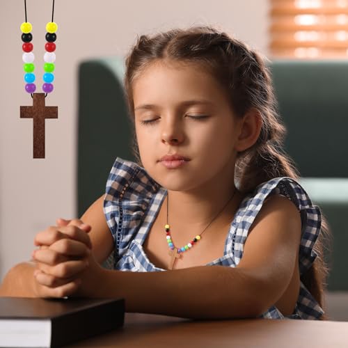 Kathfly 261 Pcs Wood Cross Necklace, Sunday School Crafts for Kids, Camel - color: Camel