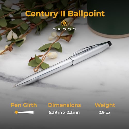 Cross Century II Personalized Twist Action Ballpoint Pen in Chrome Finish - color: Chrome