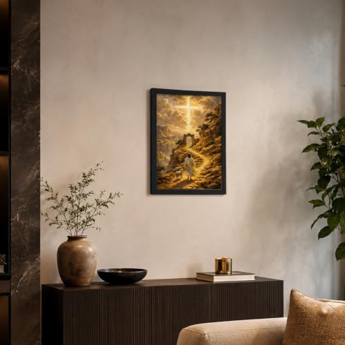 Framed Christian Canvas Wall Art 12x16 For Living Room Bedroom - color: Religion - 2, size: 12"L x 16"W