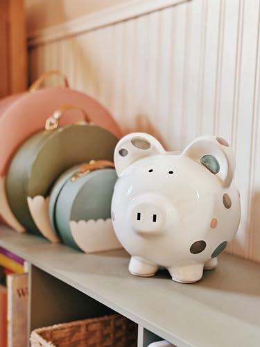 Child to Cherish Ceramic Piggy Bank for Girls, Pastel Multi Dot - color: Pastel Multi Dot