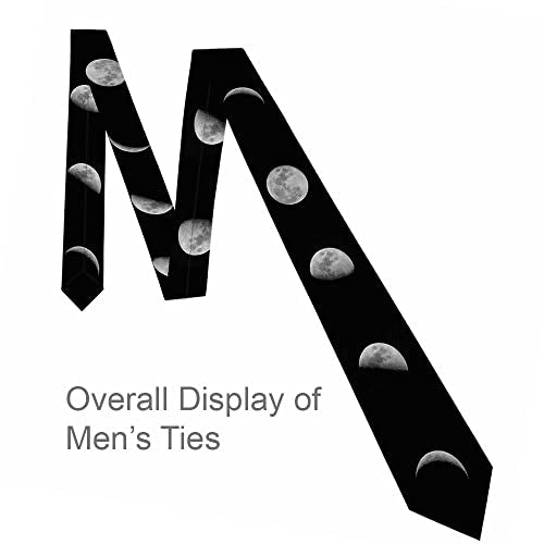 Men's Ties Novelty Tie Necktie for Men Teen Boys Multicolor Tie Party Holiday Thanksgiving Christmas - color: Black Moon Phases