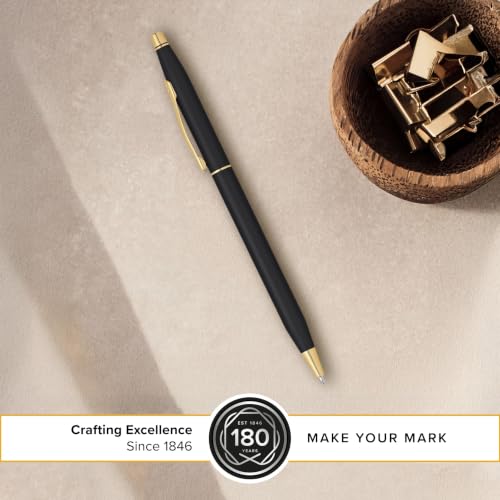 Cross Classic Century Ballpoint Pen, Black & Gold, Medium Point, Black Ink - color: Black & Gold