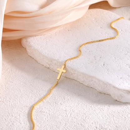 Cross Necklace for Women 14k Gold/Silver Plated Dainty Pendant Necklaces Trendy Jewelry Non Tarnish Hypoallergenic Waterproof Lightweight Gift for Women - style: small cross necklace