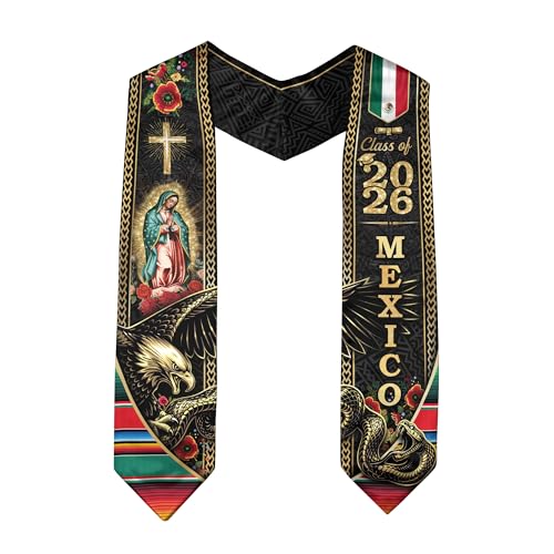 Mexico Graduation Sash, Cross Graduate Stole, Class Of 2026, Mexican Stole - color: Ds 01