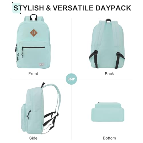 VX VONXURY Kids Backpack for School Travel,16.7 Inch Lightweight Bookbag - color: Mint Green