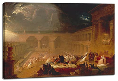 Canvas Print Wall Art - Belshazzar's Feast, 1820 by John Martin - 18x12 inches - color: Belshazzar's Feast, size: 18"L x 12"W