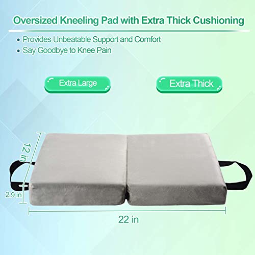 i frmmy Memory Foam Extra Thick Kneeling Cushion Pad- Garden Kneeler for Gardening, Bath Kneeler for Baby Bath, Knee Mat for Work, Extra Large 22x 12 Inch, Thick 2.9 Inch (Gray) - color: Gray