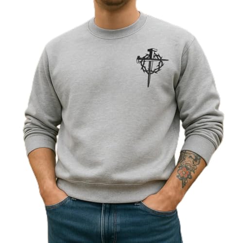 Jesus Cross Embroidered Sweatshirts Black