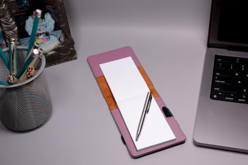 LaserGram Mini Padfolio with Notepad and Pen, Christian Cross, Personalized Engraving Included (Pink) - color: Pink